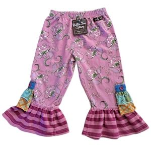 Matilda Jane Pink Floral Pants with Big Ruffles